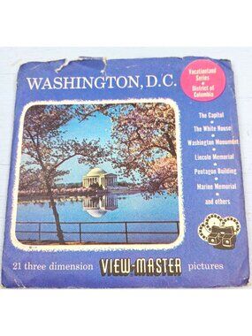 Vintage View Master Washington DC 3 Reel Set Sawyer's 3D Viewing USA